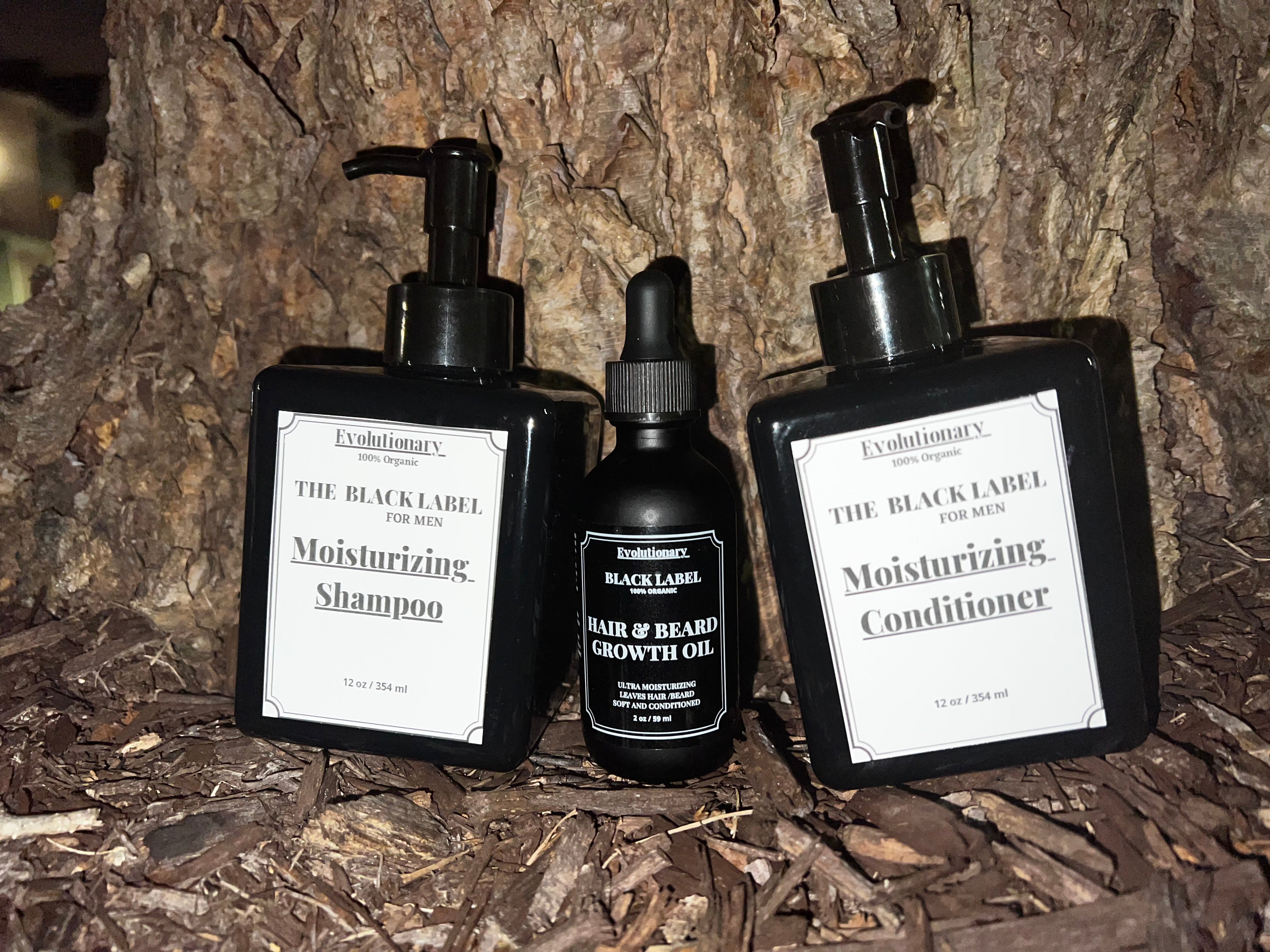 The Black Label Hair & Beard Growth Oil (Starter Kit) By Evolutionary